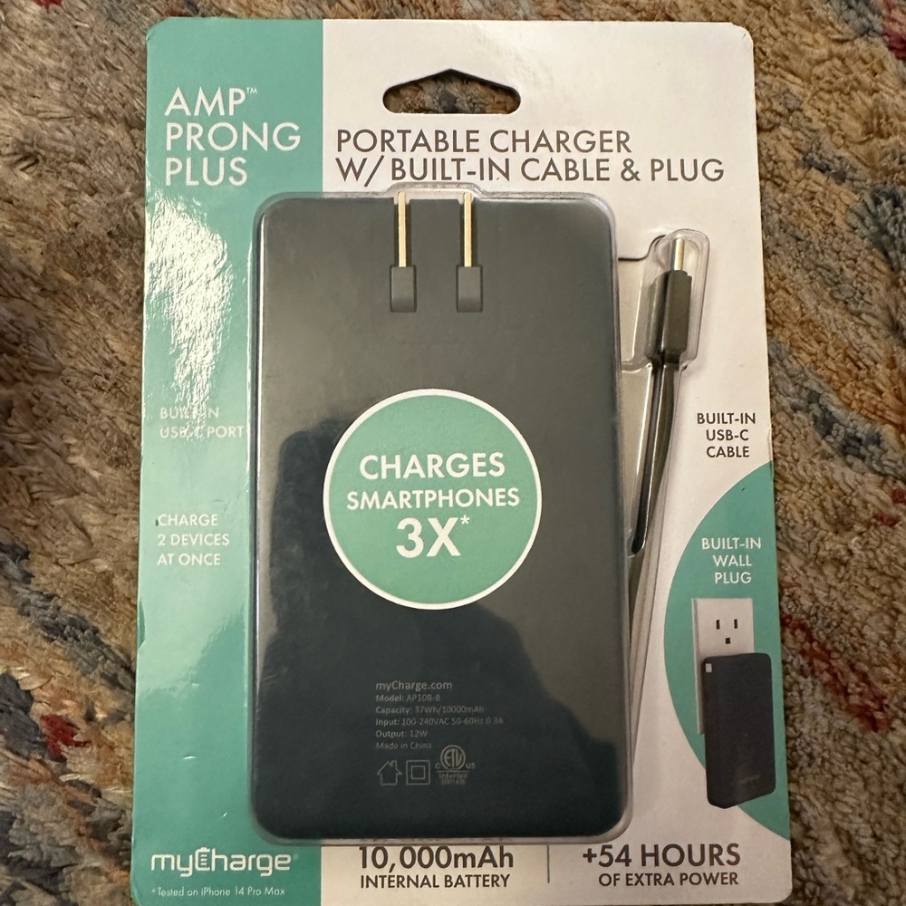 COPY - MyCharge Portable Charger with Built-In Cable & Plug